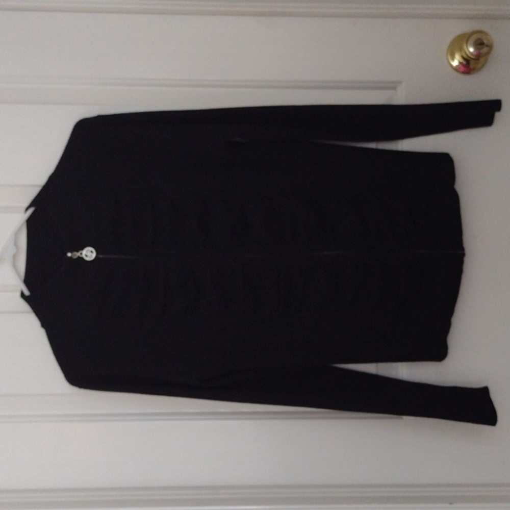 Elegant Black Zippered Women Top XL